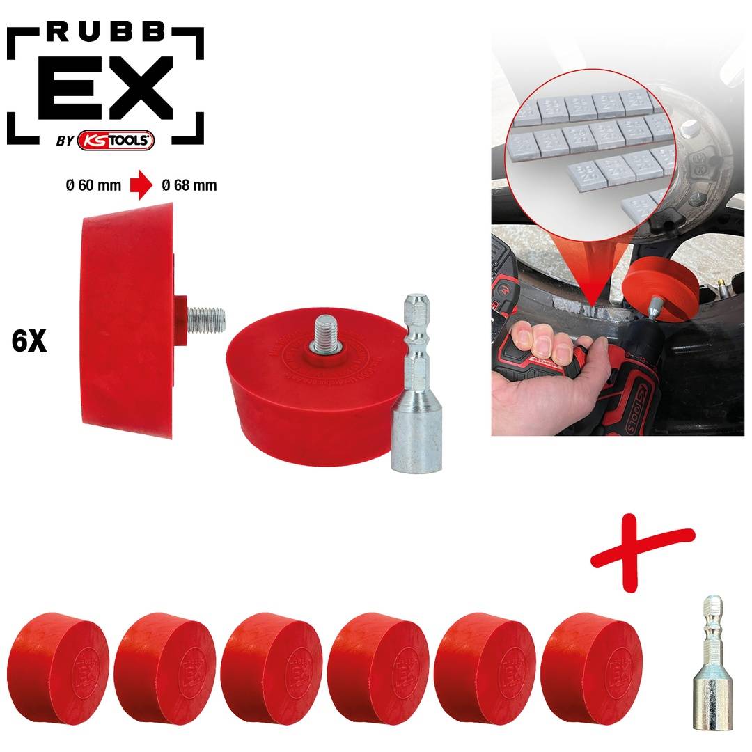KS Tools 515.5476 Radierteller für Alufelgen, konisch, 6er Pack-0