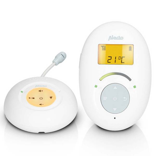 Alecto DECT Babyphone mit Full ECO-Modus und Display weiss/bla