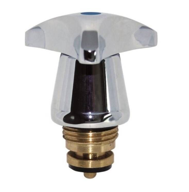 Metall-Trecorngriff, Chrom, 1/2", mit Oberteil, Markierung blau