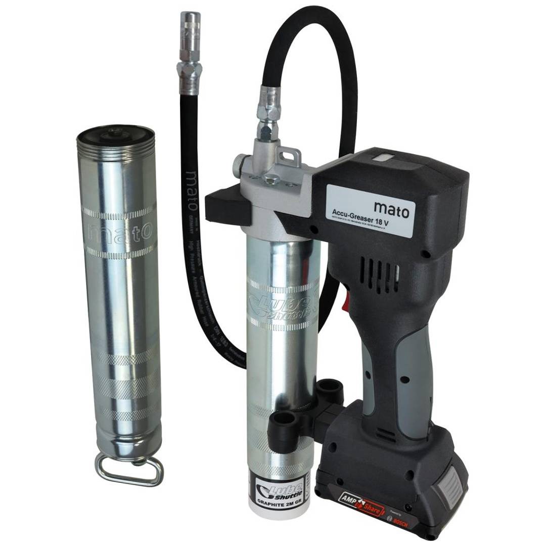 Akku-Fettpresse 18V/2Ah PREMIUM-S-LS AMPShare m. Ladegerät u.Akku MATO-0