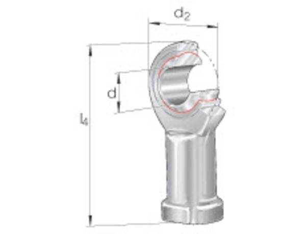 INA GIKL12 PW INA Gelenkkopf 12 mm Außen-Ø 32 mm Breite 66 mm