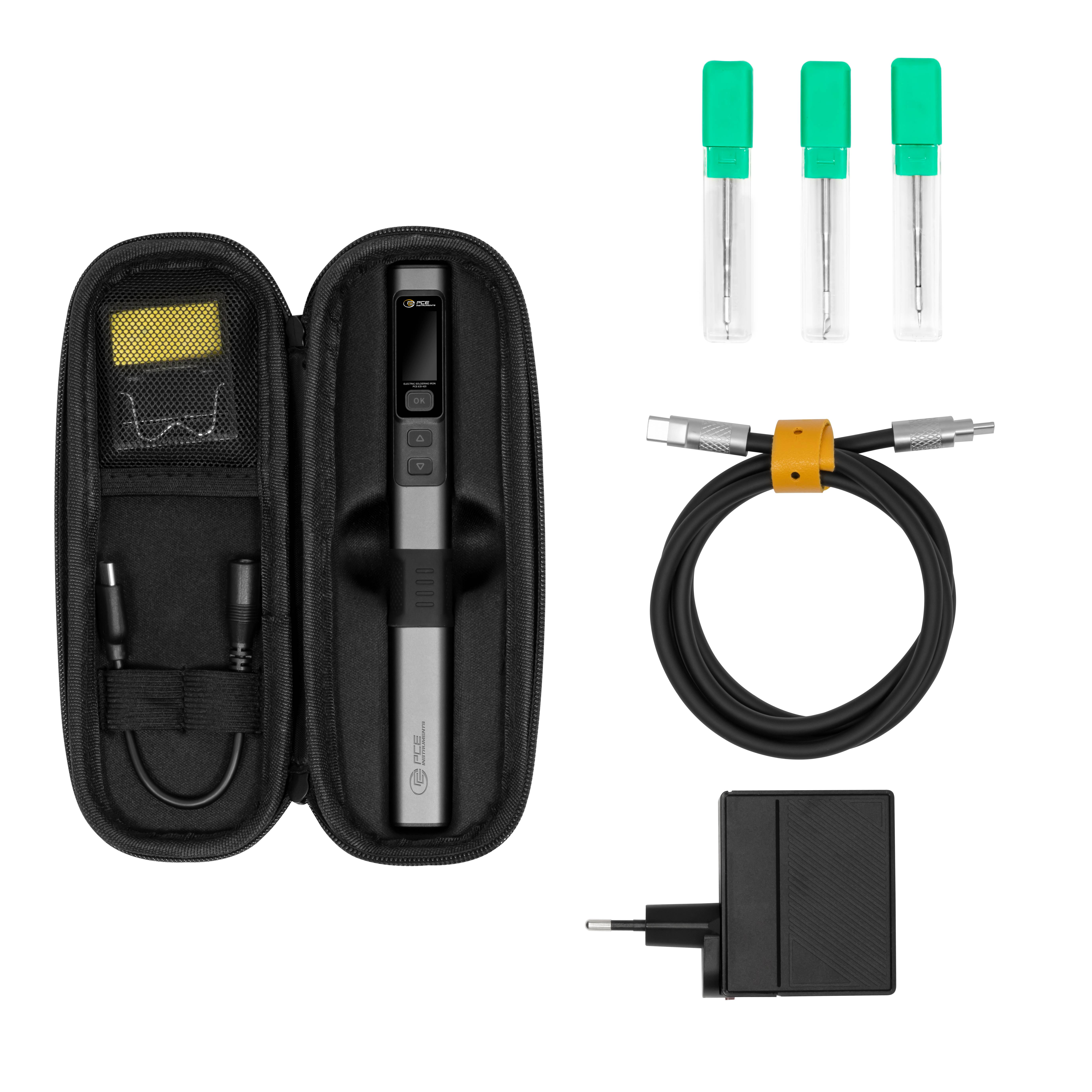 PCE Instruments Lötkolben PCE-ESI 420 |100...450 °C |Leistung 100 W |3 wechselbare Lötspitzen |Aufheizzeit unter 5 s-6