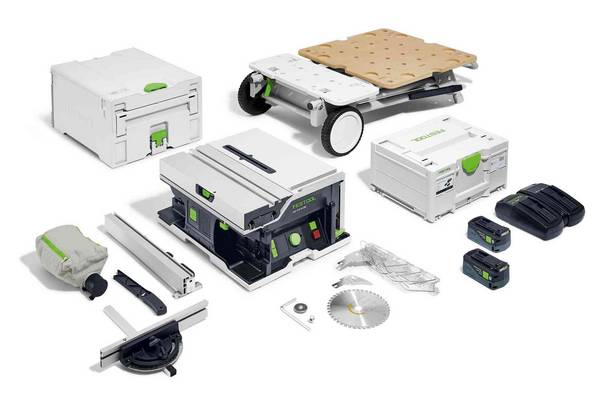 Festool 577379, Akku-Tischkreissäge CSC SYS 50 EBI-Set m. Energieset und UG