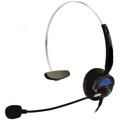 Basetech KJ-97 Telefon  On Ear Headset kabelgebunden Mono Schwarz  