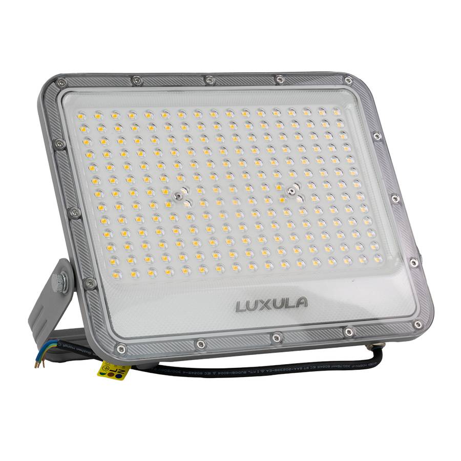 LUXULA LED Außenstrahler 150W 4000K Neutralweiß 18500lm Fluter IP65 Aluminium Grau