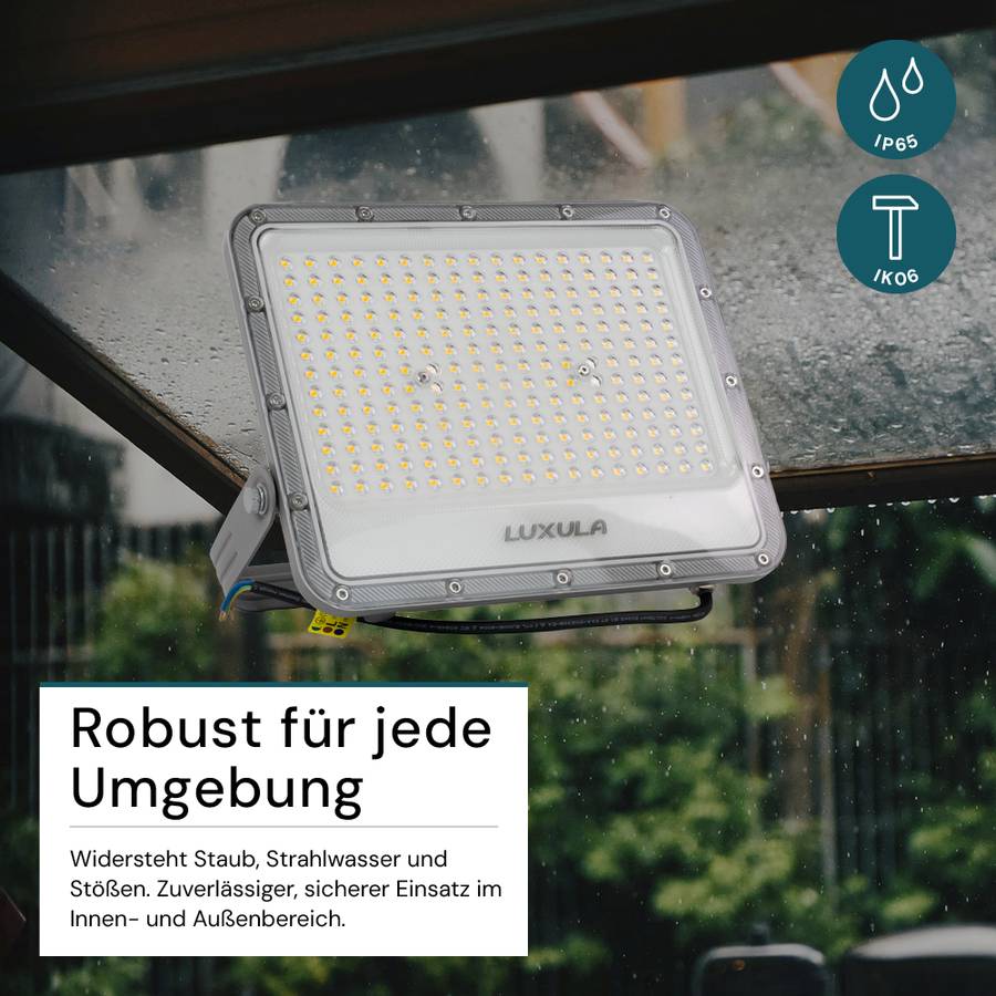 LUXULA LED Außenstrahler 150W 4000K Neutralweiß 18500lm Fluter IP65 Aluminium Grau-2