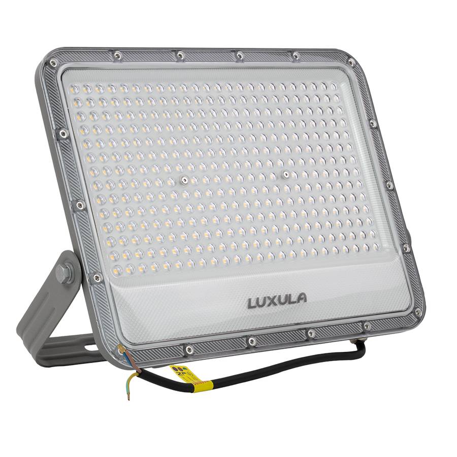 LUXULA LED Außenstrahler 200W 4000K Neutralweiß 26000lm Fluter IP65 Aluminium Grau