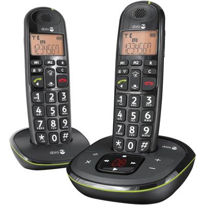doro PhoneEasy 105wr Duo Schnurloses Seniorentelefon Optische Anrufsignalisierung, Anrufbeantworter Beleuchtetes Display