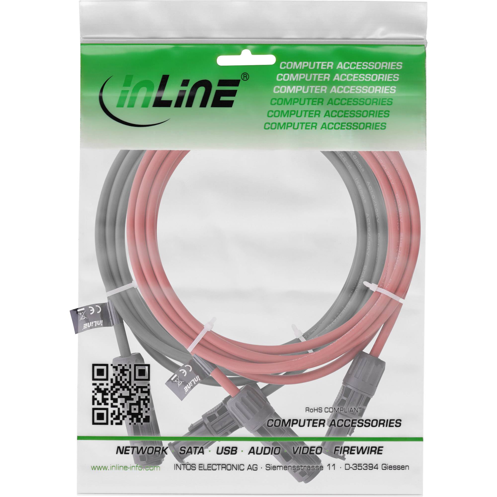 InLine® Solarkabel Verlängerungs-Set inkl. Solarstecker 4mm² schwarz/rot 10m Photovoltaik / Solar-2