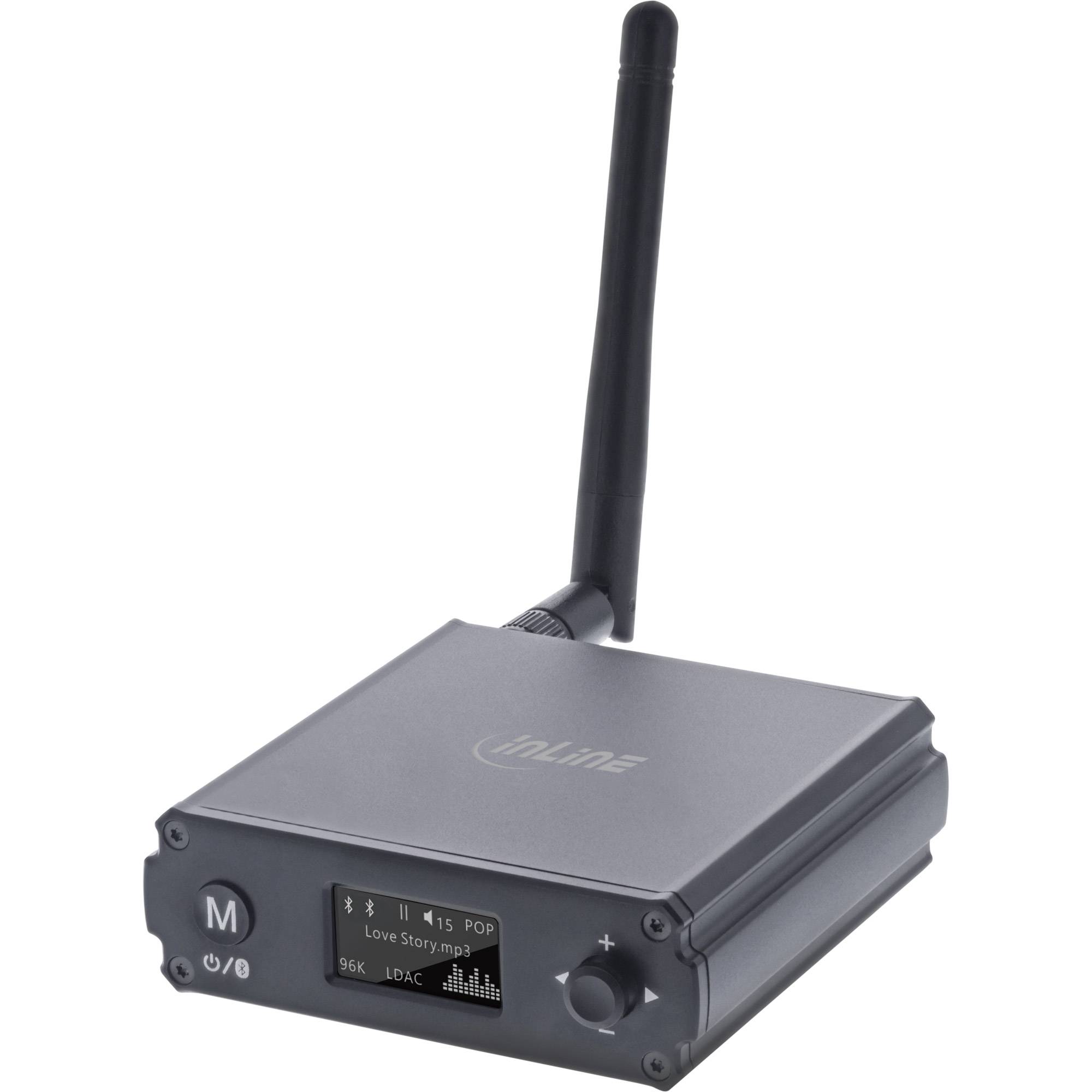 InLine® Bluetooth 5.1 HiFi-Receiver & USB DAC, mit LCD-2