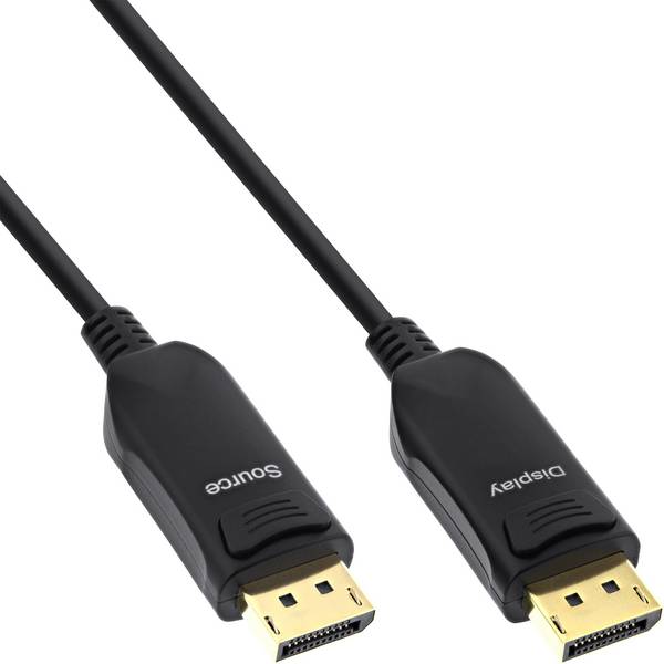 InLine DisplayPort 2.1 AOC Kabel UHBR schwarz 10m Digital/Display/Video Video/Analog 10 m Glasfaser LWL