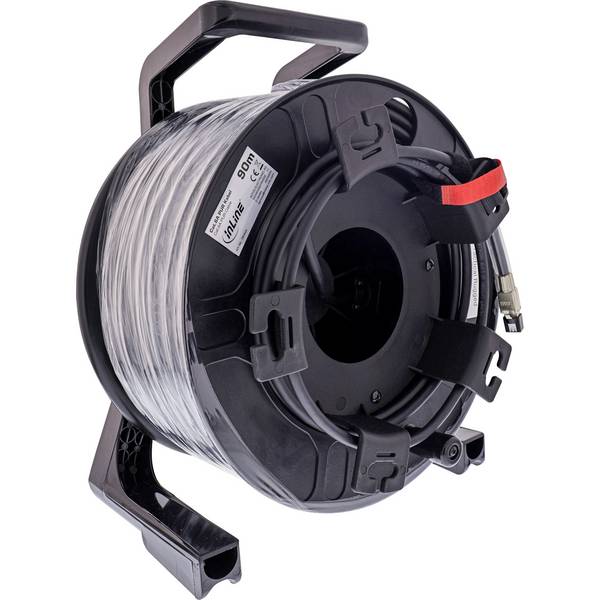 InLine® Netzwerk-Kabeltrommel Outdoor, Cat.6A PUR RJ45, 90m, schwarz