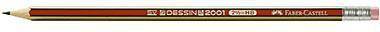 Faber-Castell Bleistift DESSIN 2001 112100 HB rot/gold +Radierer-0