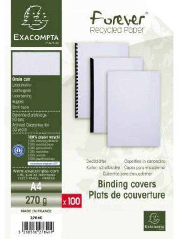 Exacompta Einbanddeckel Evercover 2784C A4 weiß 100St.