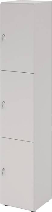 Schließfachschrank Zylinderschl.grau/grau H2156xB400xT420mm 3 Abt.HAMMERBACHER-0
