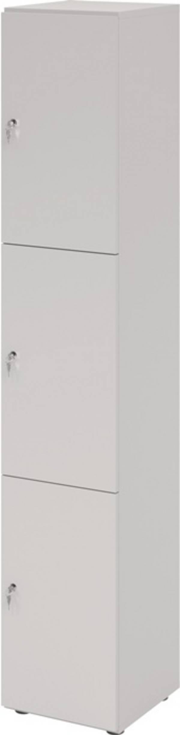 Schließfachschrank Zylinderschl.grau/grau H2156xB400xT420mm 3 Abt.HAMMERBACHER