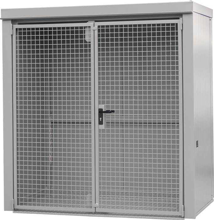 Gasflaschencontainer B2120xT1210xH2265mm m.Dach mausgrau o.Trennw.BAUER-0