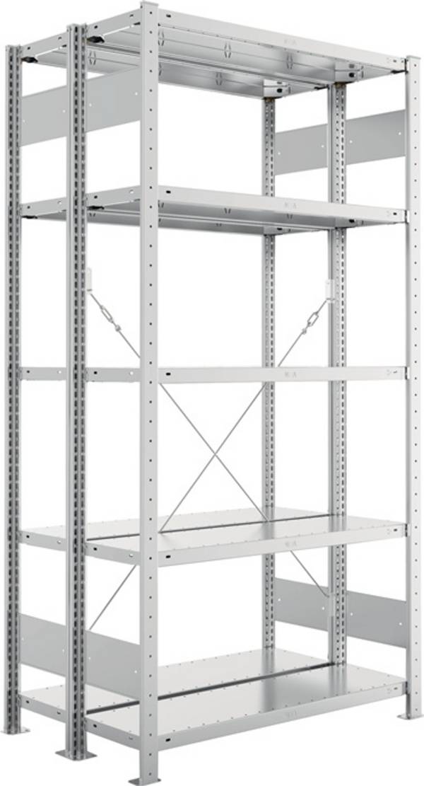 Steckregal CLIP 150 H2000xB1000xT2x300mm Grundregal verz.2x5Stahlböden META