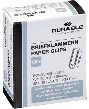 DURABLE Briefklammer 121025 32mm verzinkt 100 St./Pack.-0