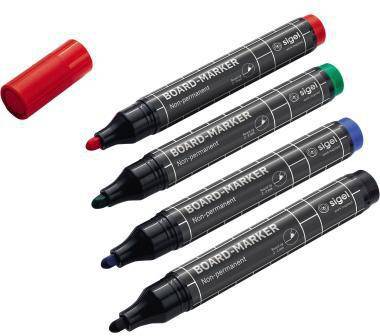SIGEL Boardmarker BA011 2-3mm sw/bl/rt/gn 4 St./Pack.