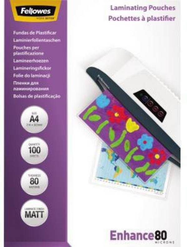 Fellowes Laminierfolie Enhance 80 5452103 DIN A4 tr 100 St./Pack.