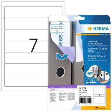 HERMA Ordneretikett Special 10155 192x38mm sk ablösbar ws 175 St.-0