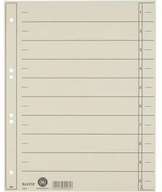 Leitz Trennblatt 16580085 A4 230g Karton grau 100 St./Pack.-0