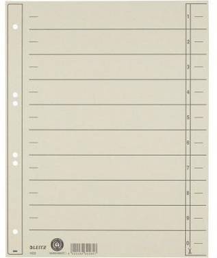 Leitz Trennblatt 16580085 A4 230g Karton grau 100 St./Pack.