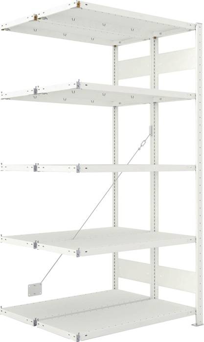 Steckregal CLIP 150 H2000xB1000xT2x400mm Anbauregal lichtgrau 2x5Stahlböden META-0