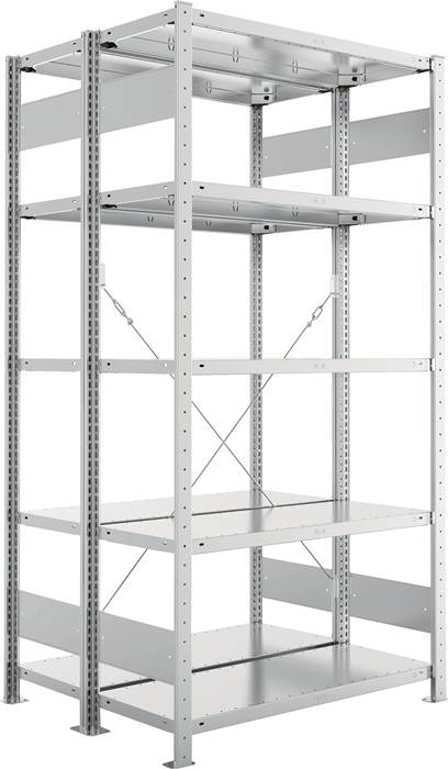 Steckregal CLIP 150 H2000xB1000xT2x400mm Grundregal verz.2x5Stahlböden META-0