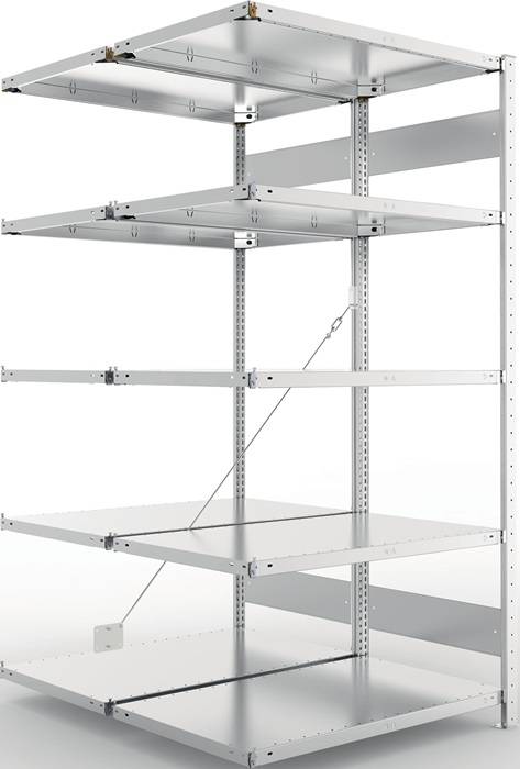 Steckregal CLIP 150 H2000xB1000xT2x600mm Anbauregal verz.2x5 Stahlböden META-0