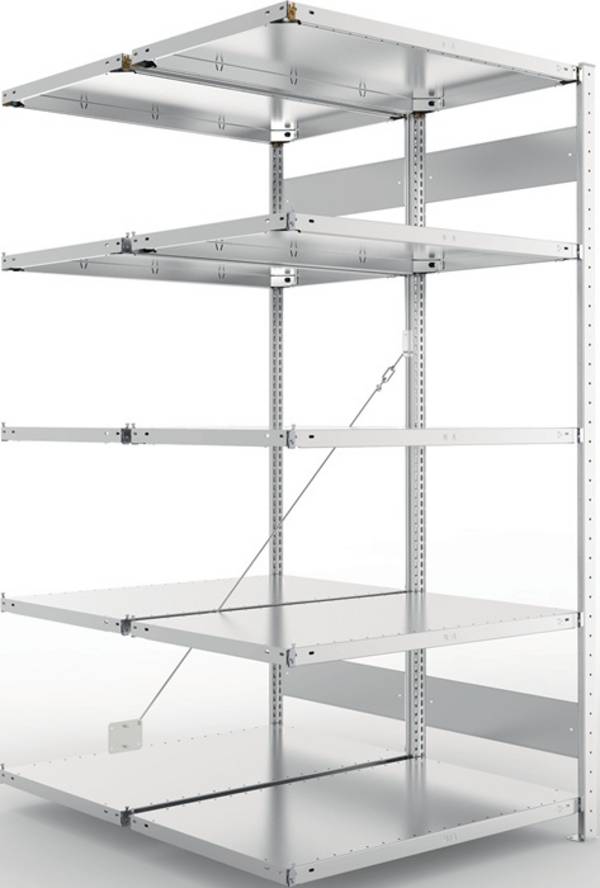 Steckregal CLIP 150 H2000xB1000xT2x600mm Anbauregal verz.2x5 Stahlböden META