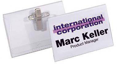 DURABLE Namensschild 815719 40x75mm Kombiklemme tr 50 St./Pack.-0
