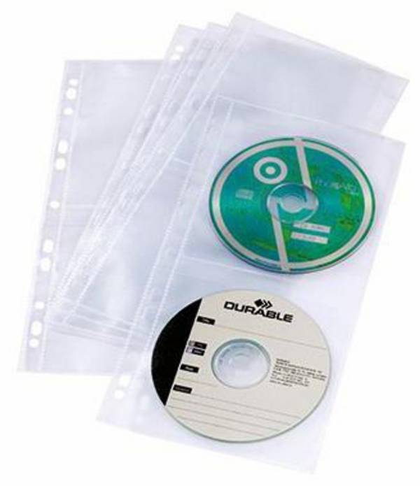 DURABLE CD Hülle COVER 528219 DIN A4 für 4 CDs tr 5 St./Pack.