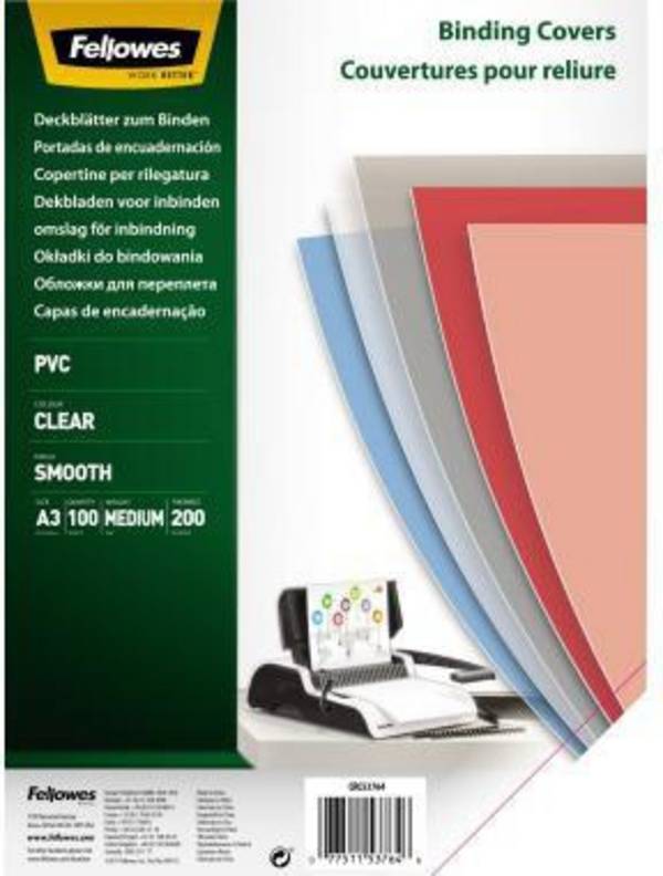 Fellowes Deckblatt 53764 DIN A3 200mic. tr 100 St./Pack.