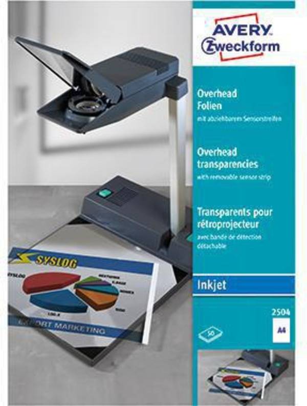 Avery Zweckform Inkjetfolie 2504 Sensor kurz glasklar 50 St./Pack.