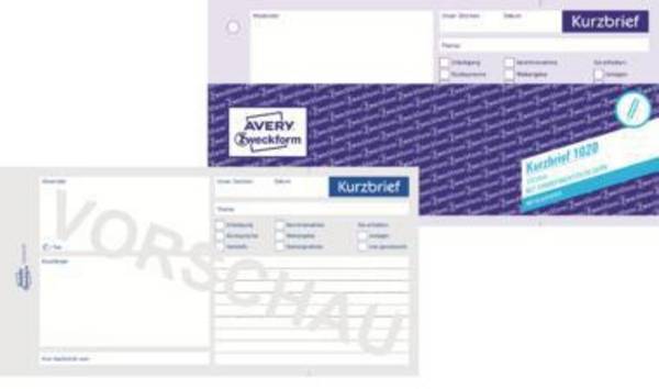 Avery Zweckform Kurzbrief 1020 1/3 DIN A4 100Blatt