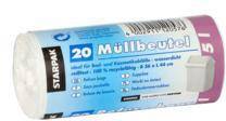PAPSTAR Müllbeutel 12057 44x36cm 5l weiß 20 St./Pack.-0