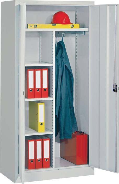 Flügeltürenschrank H1950xB1000xT600mm grau/blau 3BD Hutbod.u.Kleiderstange PAVOY-0