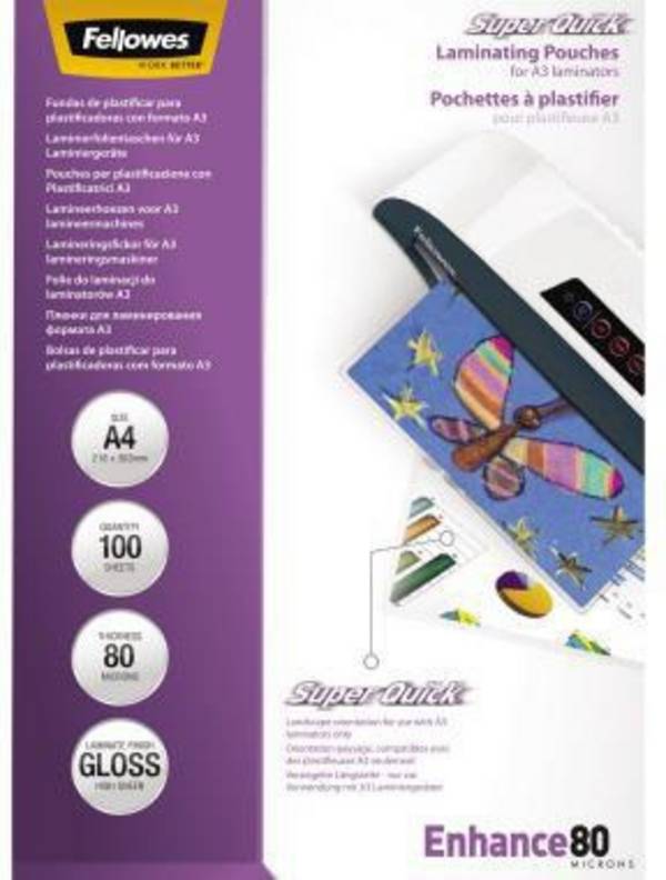 Laminierfolie Super Quick A4 80mic Querfomat 100 St./Pack.