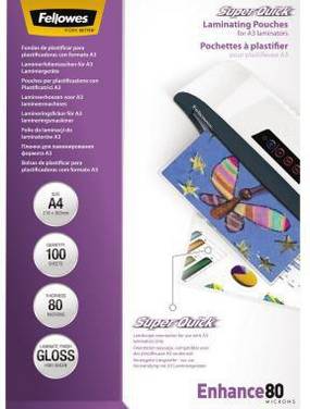 Laminierfolie Super Quick A4 80mic Querfomat 100 St./Pack.