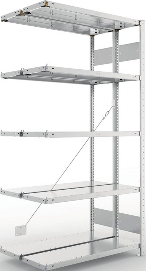 Steckregal CLIP 150 S3 H2000xB1000xT2x300mm Anbauregal verz.2x5Stahlböden META
