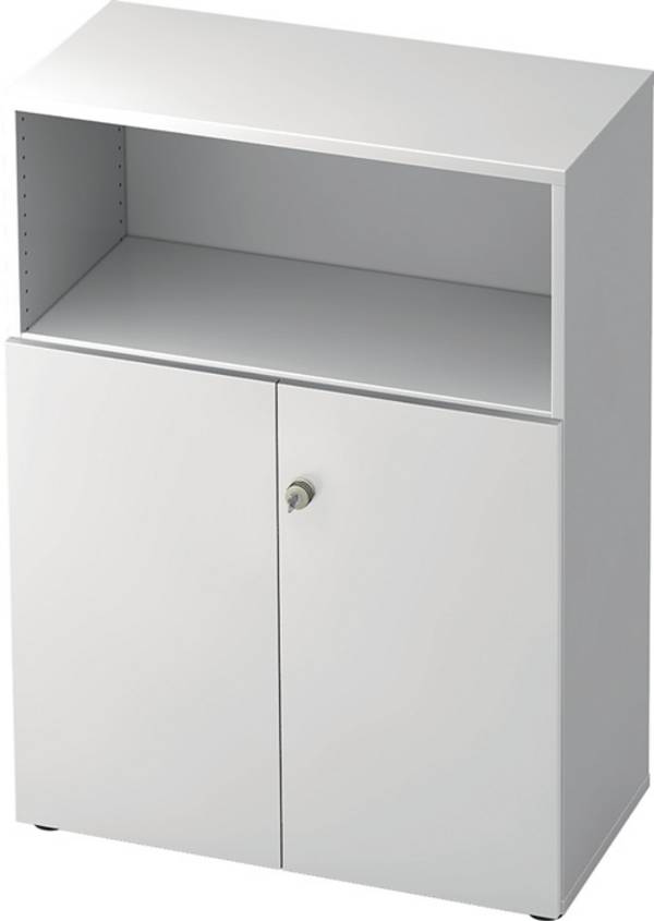 Schrank H1100xB800xT420mm Weiß/Weiß 3 OH 2 Türen HAMMERBACHER