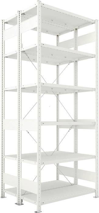 Steckregal CLIP 150 H2500xB1000xT2x400mm Grundregal lichtgrau 2x6Stahlböden META-0