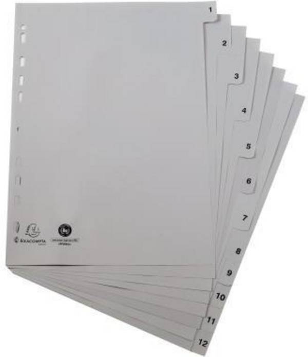Exacompta Register 1912E A4 PP 1-12 grau