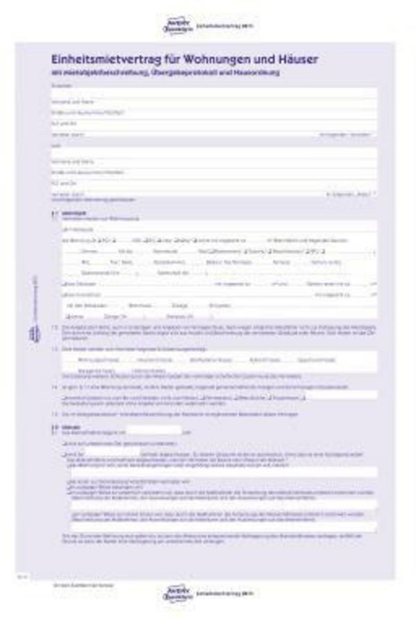 Avery Zweckform Mietvertrag 2873 A4 2x4Blatt 5 St./Pack.