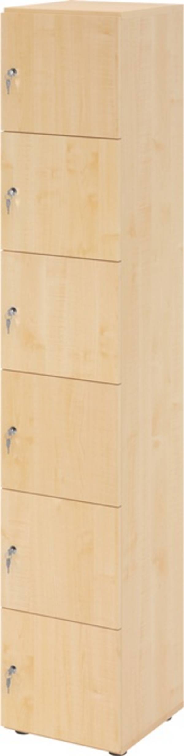 Schließfachschrank Zylinderschl.Ahorn/Ahorn H2156xB400xT420mm 6 Abt.HAMMERBACHER