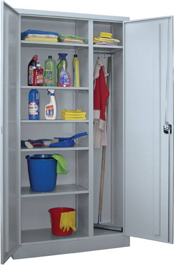 Flügeltürenschrank H1950xB1000xT500mm grau/grau 6BD Kleiderstange PAVOY