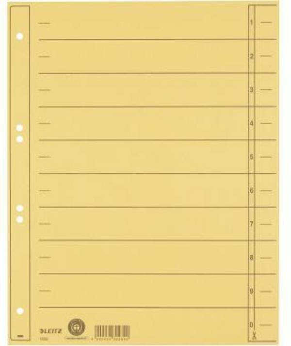 Leitz Trennblatt 16580015 A4 230g Karton gelb 100 St./Pack.
