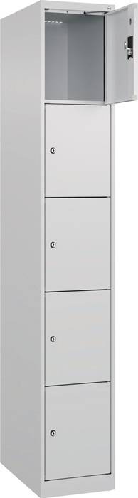 Fächerschrank H1850xB300xT500mm Bodengleiter Anz.Fächer1x5 lichtgrau/lichtgrau-0
